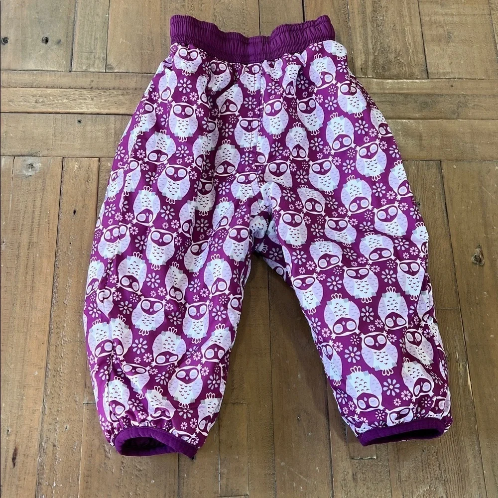 The North Face Perrito reversible snow pants 6-12 months owls berry nwot